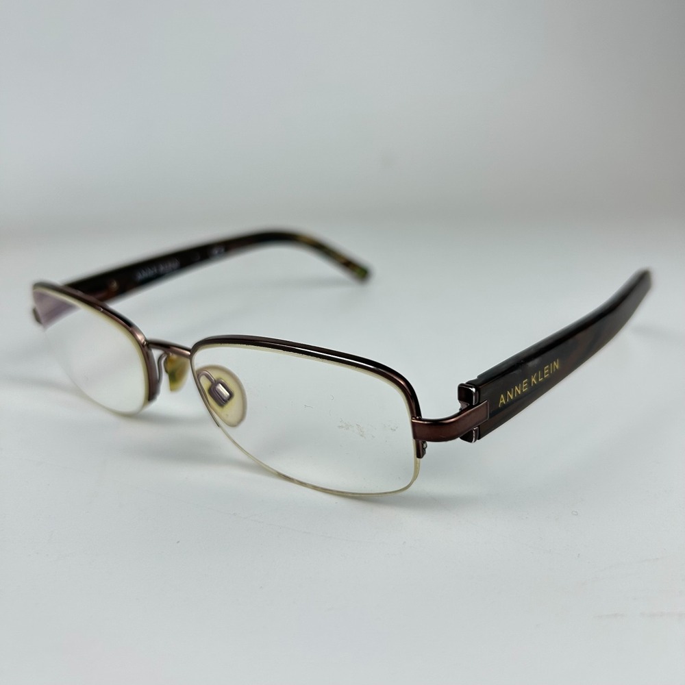 Anne Klein AK 9109 531 Womens Eyeglasses Frame Brown Half Rim‎ 50-17-135 mm